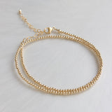 Double Wrap Beaded Bracelet: 2mm 14K Gold Filled
