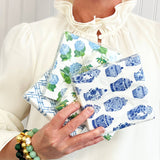 Blue Bamboo Lattice Paper Cocktail Napkins