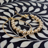 Round Beaded Bracelet: 8mm 14K Gold Filled