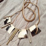 Aged Brass Hammered Collar Necklace