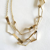Geometric Brass Chain Necklace