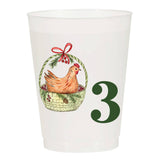 12 Days of Christmas Frosted Cups / 12 Cups