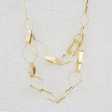 Geometric Brass Chain Necklace