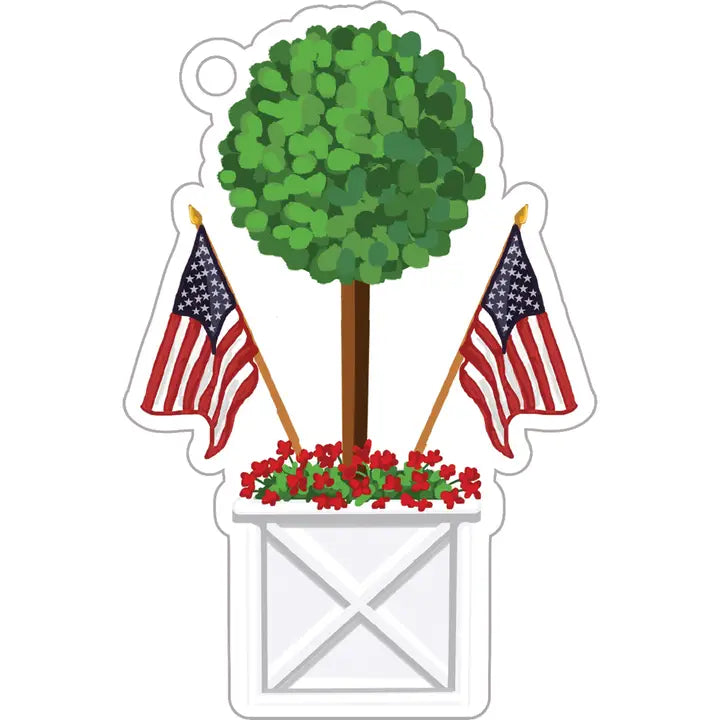 Patriotic Topiary Die-Cut Gift Tags S/8