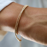 Double Wrap Beaded Bracelet: 2mm 14K Gold Filled