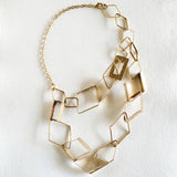 Geometric Brass Chain Necklace