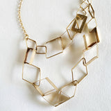 Geometric Brass Chain Necklace