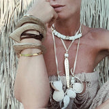 Orchard Wood Bangle and Brass Bracelet Set