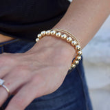 Round Beaded Bracelet: 8mm 14K Gold Filled