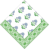 Floral Block Print Paper Cocktail Napkins