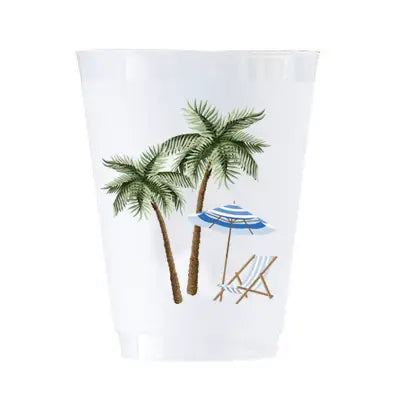 Palm Trees Frosted Cups S/8