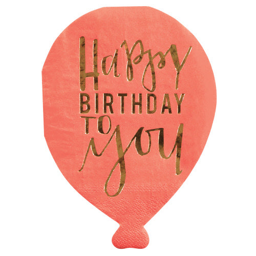 Happy Birthday Balloon Cocktail Napkins