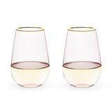 Sold Out - Pink Crystal Stemless Wine Set