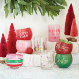 Christmas Stripes Roly Poly Glass