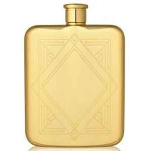 Gold Flask with Art Deco Designs