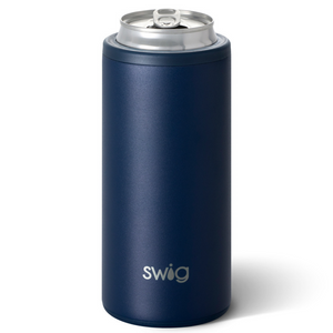 Navy Blue Skinny Can Cooler by Swig Life
