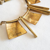 Aged Brass Hammered Collar Necklace