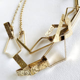 Geometric Brass Chain Necklace