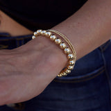 Round Beaded Bracelet: 8mm 14K Gold Filled