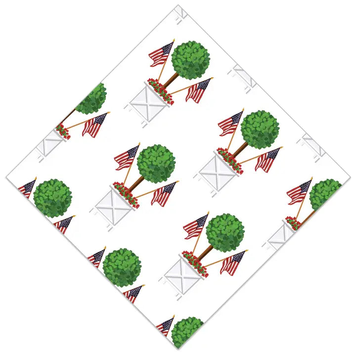 Patriotic Topiary Tree Paper Cocktail Napkins
