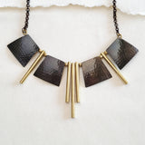 Aged Brass Hammered Collar Necklace