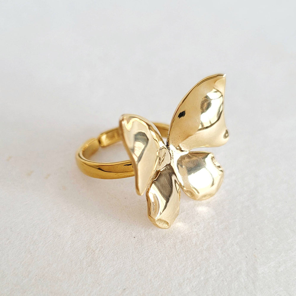 Brass ring  adjustable butterfly Ring: Ring