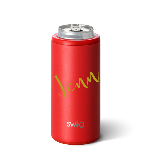 Sold Out - Personalized Skinny Can Cooler - Matte Red