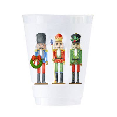 Nutcracker Frosted Cups S/8