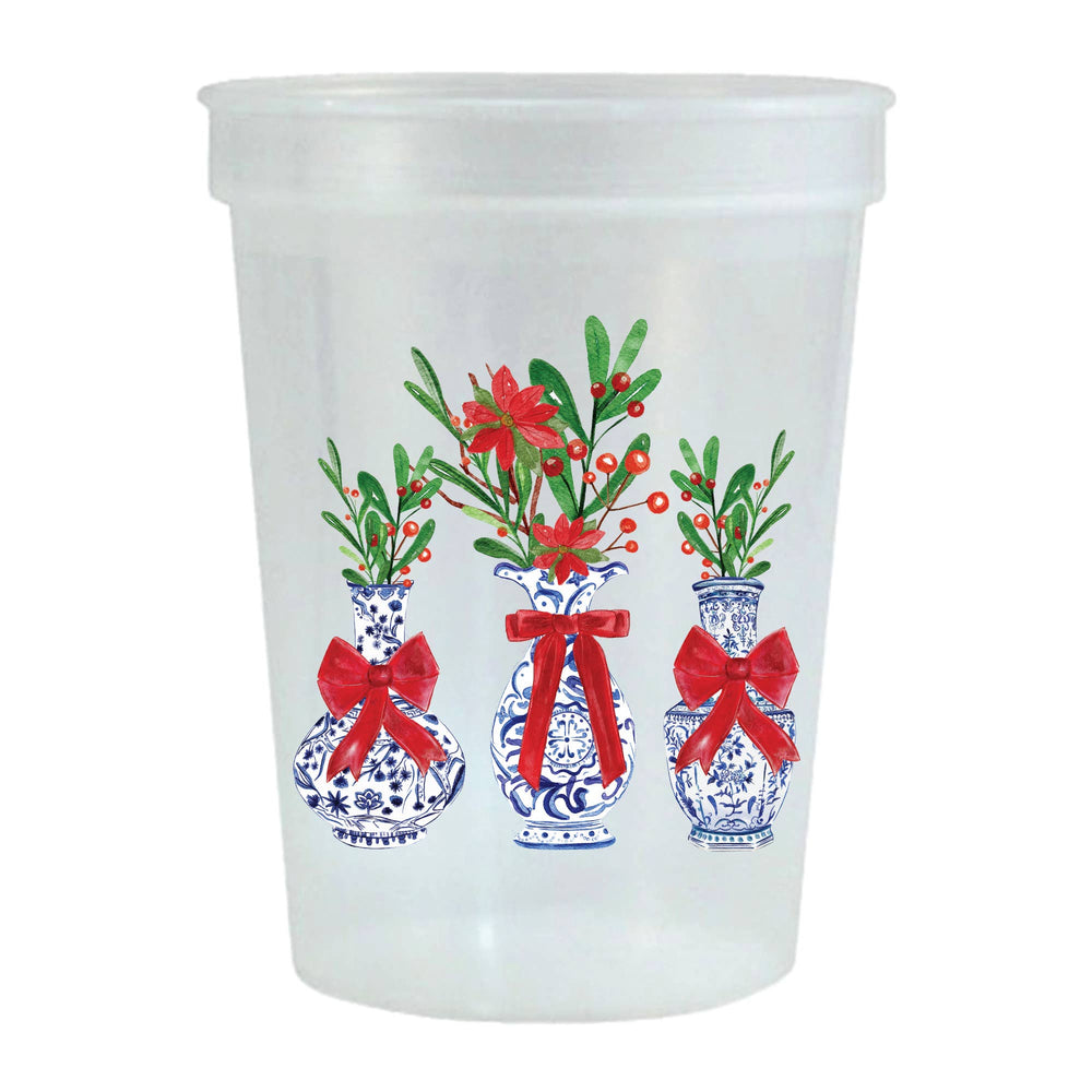 Sold Out - Ginger Jar Christmas Holly Cups S/6
