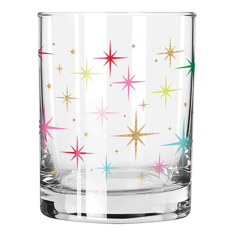 Sold Out - Retro Christmas Stars Rocks Glass