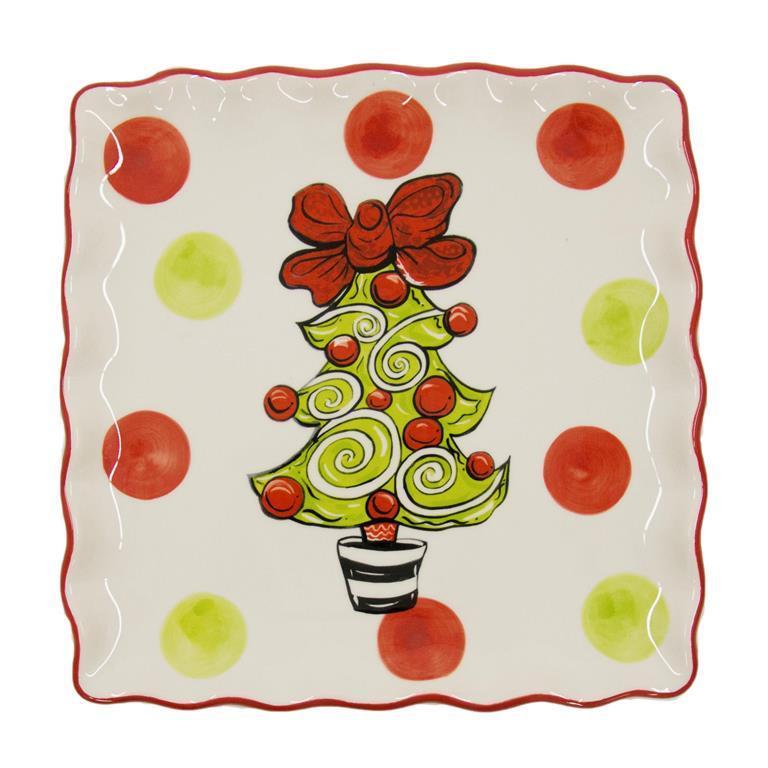 Sold Out - Christmas Tree with Bow Platter