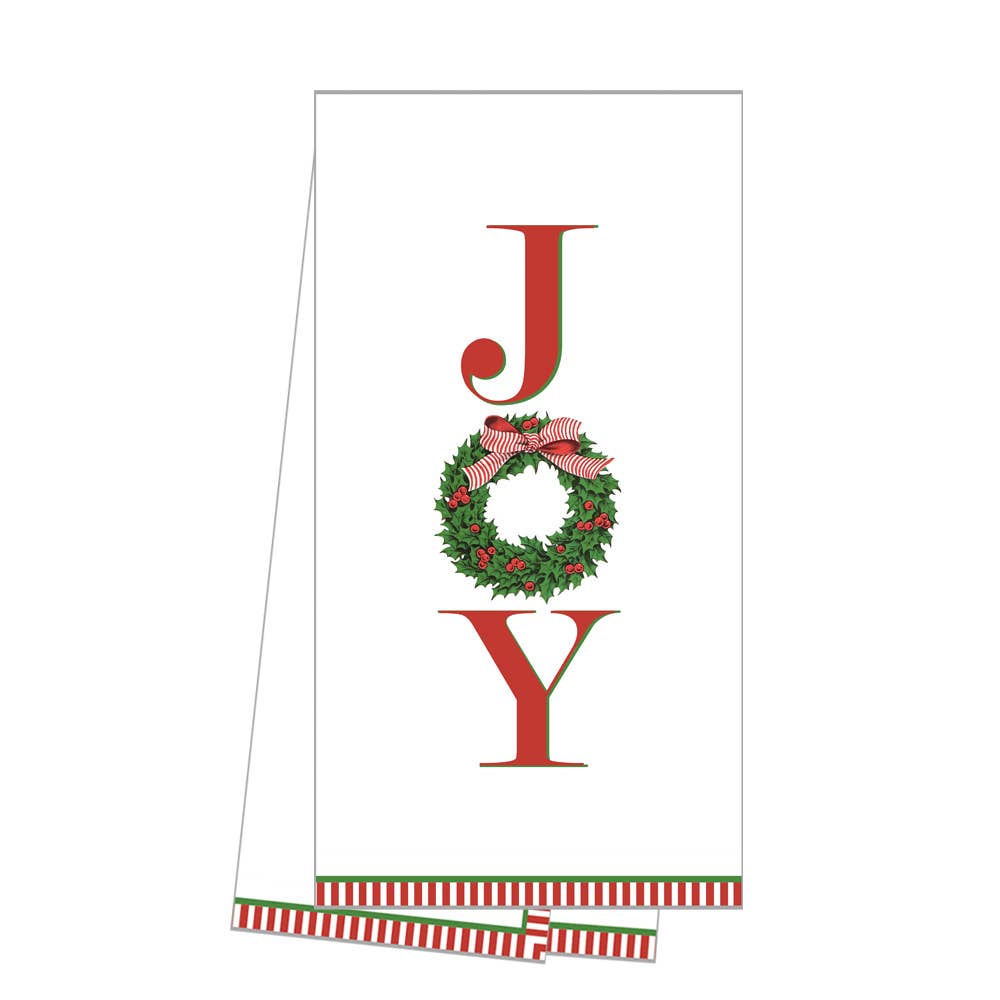 Joy Holly Wreath Bar Cart Towel