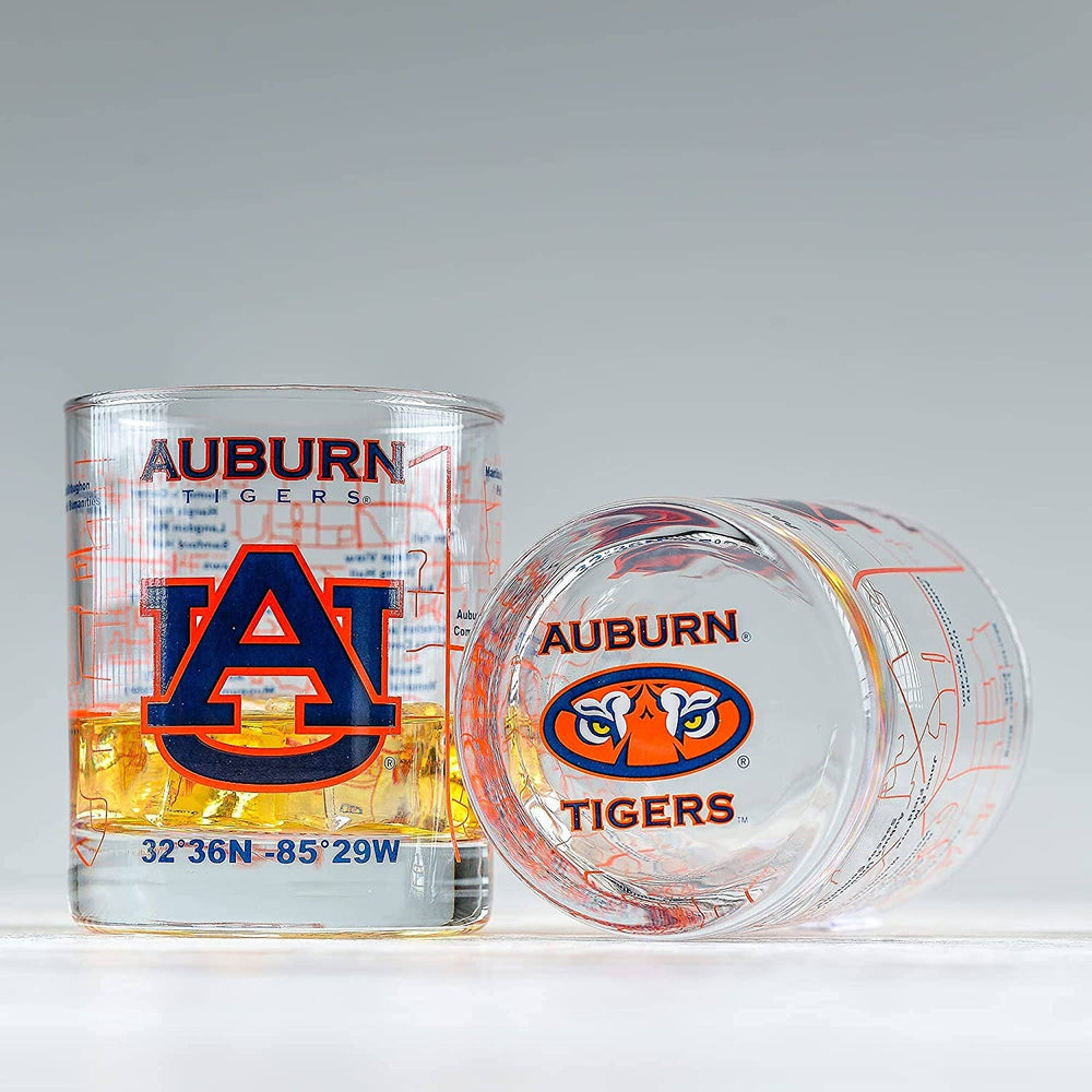 Sold Out - Auburn Tigers Map Rocks Glass