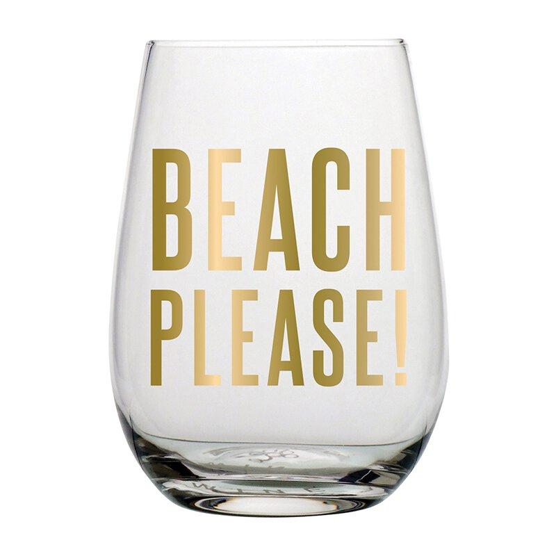 Sold Out - Beach Please Wine Glass