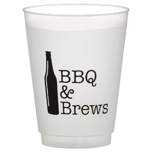 "BBQ & Brews" frosted cups are perfect for those - you guessed it - outdoor BBQs. Just place next to the keg or the barrel of beer and ice and you've got an impressive outdoor party. Set of 8 16 oz BPA Free