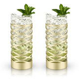Sold Out - Gold & Crystal Patterned Highball Glasses