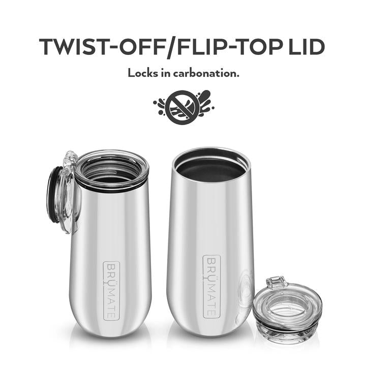 The twist-off flip-top lid locks in carbonation.