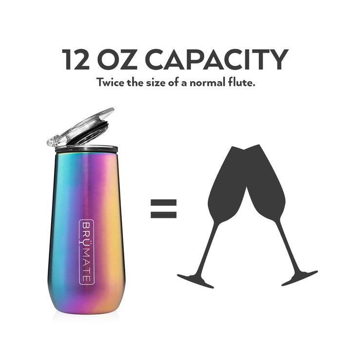 The 12oz capacity is twice the size of a normal flute.
