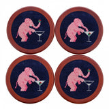 Sold Out - Smathers & Branson Pink Elephants Coaster Set
