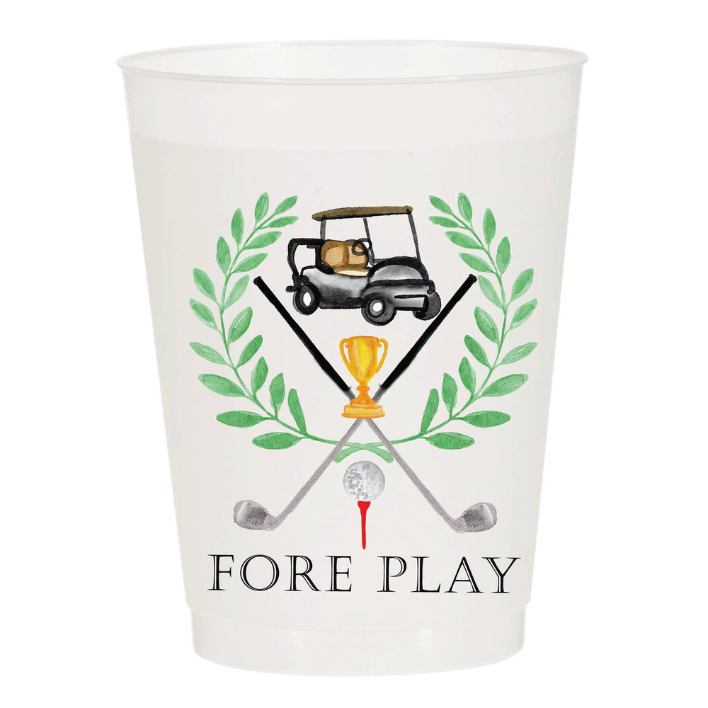 Sold Out - Fore Play Golf Watercolor Cups S/10