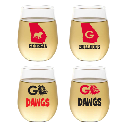 Sold Out - Georgia Bulldogs Shatterproof Wine Glasses Set/4