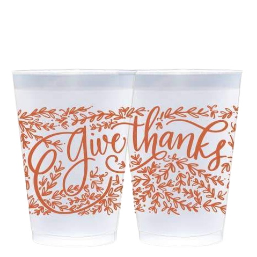 Sold Out - Give Thanks Frosted Cups S/10 - Pumpkin