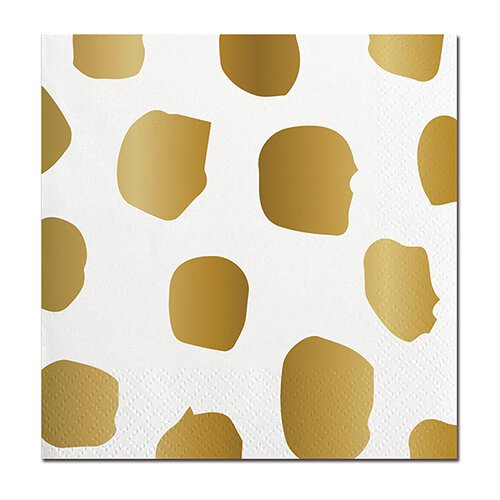 Sold Out - Gold Foil and White Cocktail Napkins