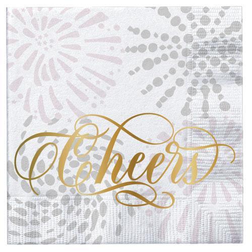 Sold Out - Cheers Cocktail Napkins with Fireworks