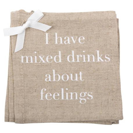 Sold Out - "I Have Mixed Drinks" Linen Coasters