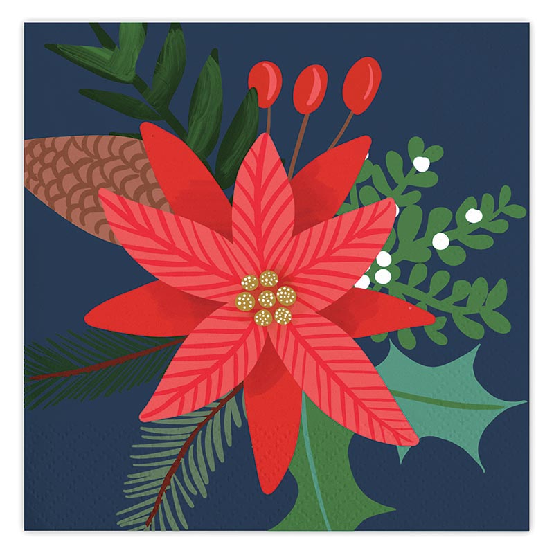 Poinsettia Cocktail Napkins