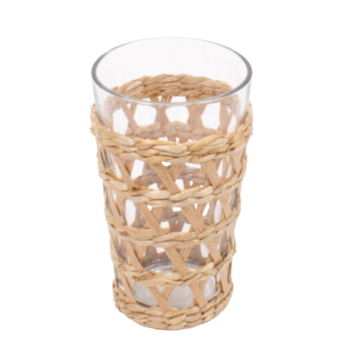 Classic meets trendy!  Rattan was first used in the 1850's for constructing furniture.  It became popular in the 70's for everything from furniture to baskets.  Now thanks to the great designers at 8 Oak Lane, Cute Booze® offers these super trendy natural rattan covered pint glasses.  The pint glass slips out for easy cleaning. 