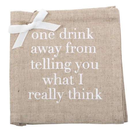 Sold Out - "One Drink Away" Linen Coasters