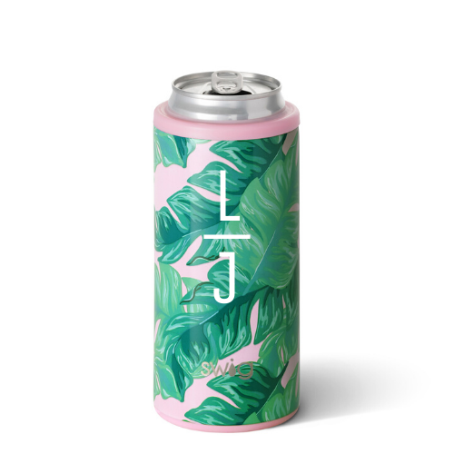 Sold Out - Personalized Skinny Can Cooler - Palm Leaf