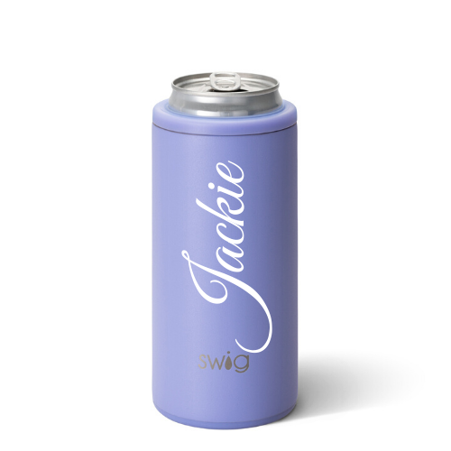 Sold Out - Personalized Skinny Can Cooler - Matte Hydrangea